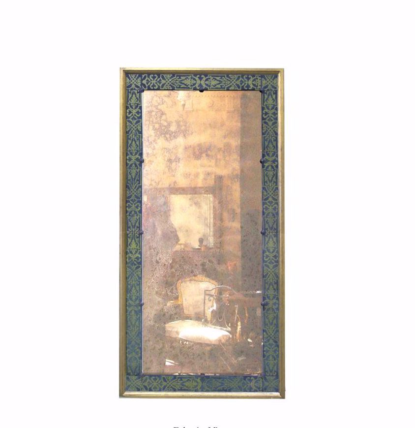 Picture of TAPESTRY BLUE EGLOMISE MIRROR