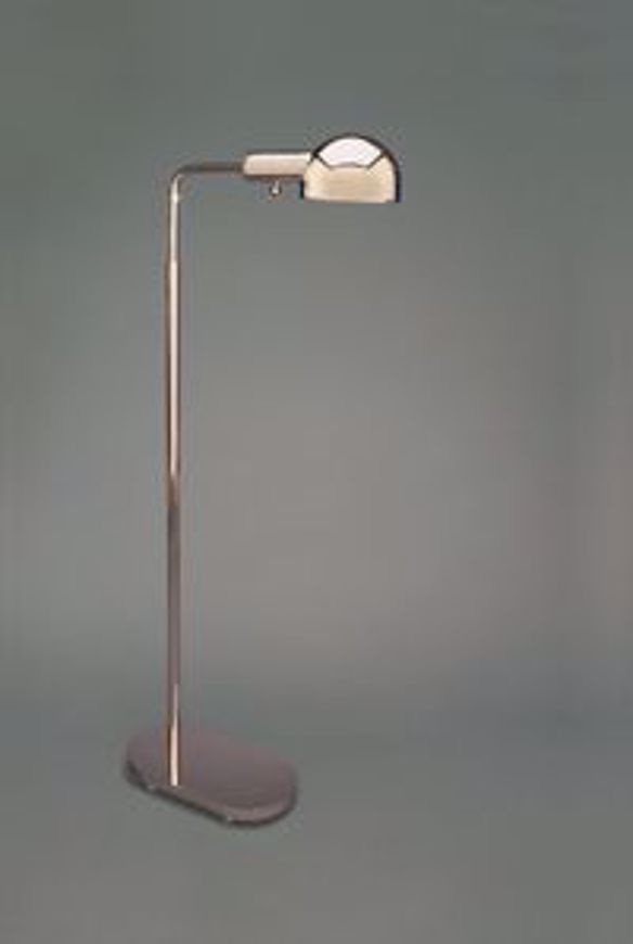 Picture of POLISHED NICKEL PHARMACY FLOOR LAMP WITH OVAL BASE & A SHADE