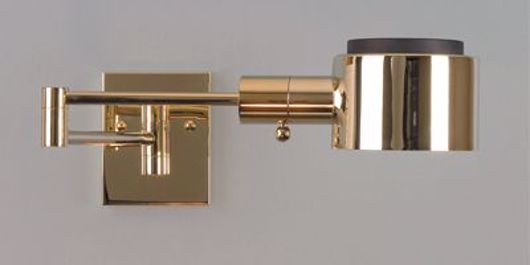 Picture of DIAMONDCLAD POLISHED BRASS SWING ARM LAMP WITH G SHADE