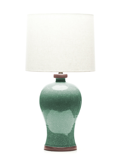 Picture of LAWRENCE & SCOTT DASHIELL TABLE LAMP IN AQUAMARINE CRACKLE (SAPELE)