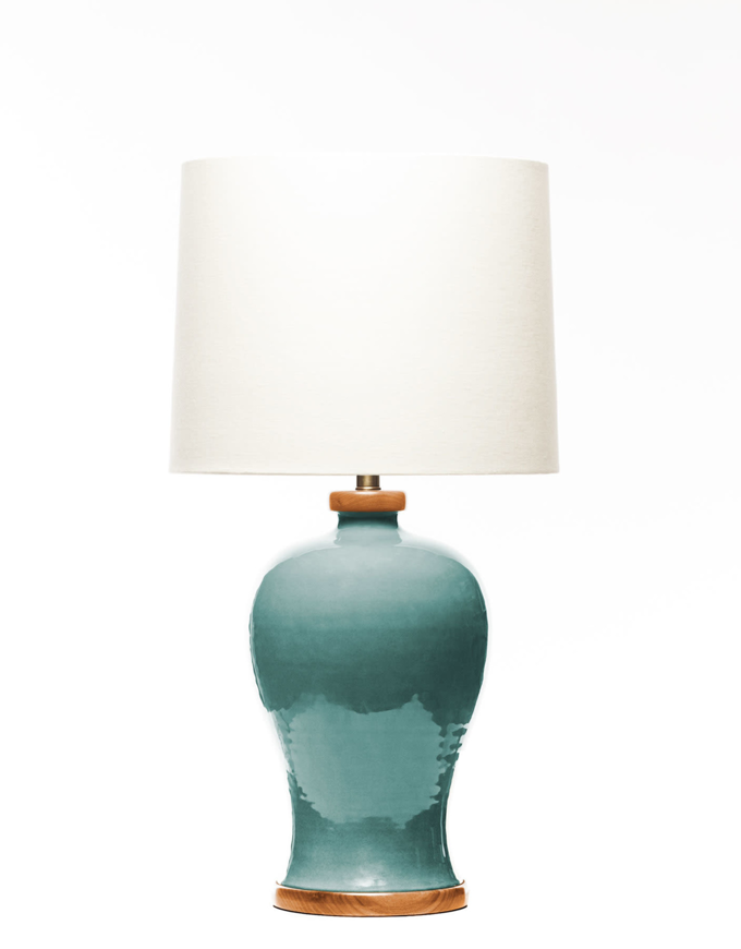 Picture of LAWRENCE & SCOTT DASHIELL TABLE LAMP IN AQUAMARINE (SAPELE)