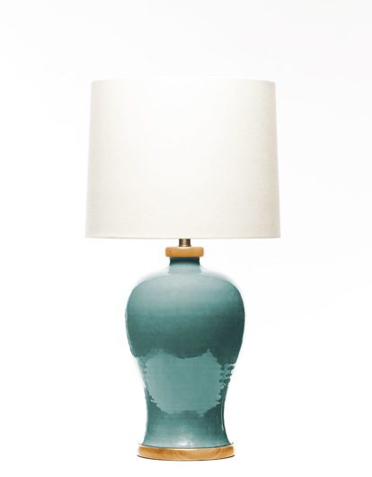 Picture of LAWRENCE & SCOTT DASHIELL TABLE LAMP IN AQUAMARINE (OAK)