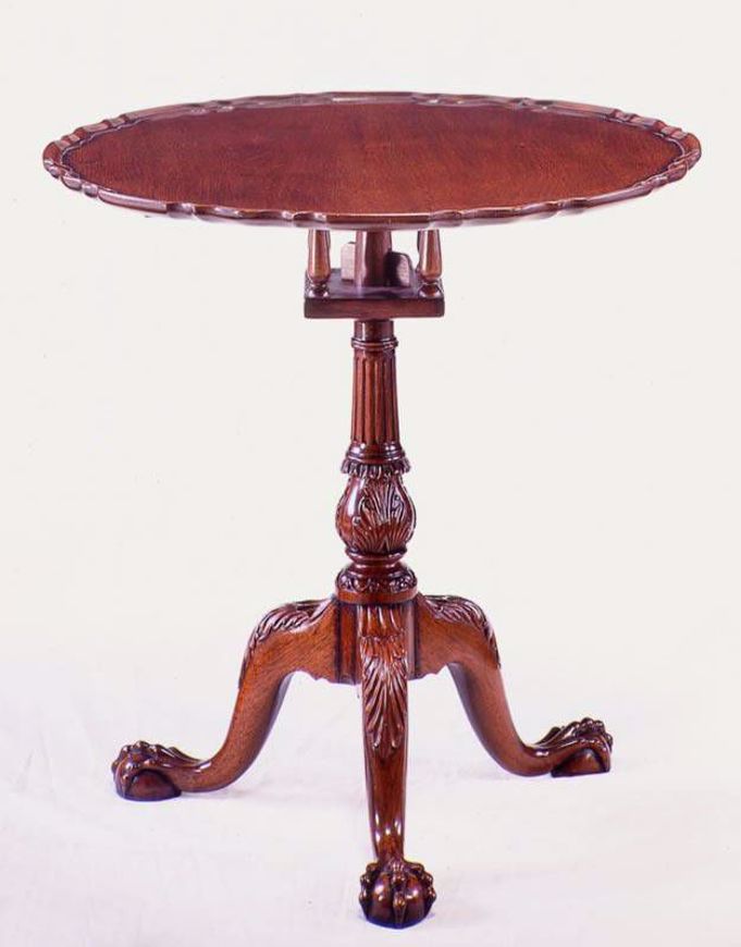 Picture of GEORGE III STYLE MAHOGANY BIRDCAGE PIECRUST TABLE