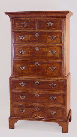 Picture of GEORGE I STYLE WALNUT CHEST ON CHEST