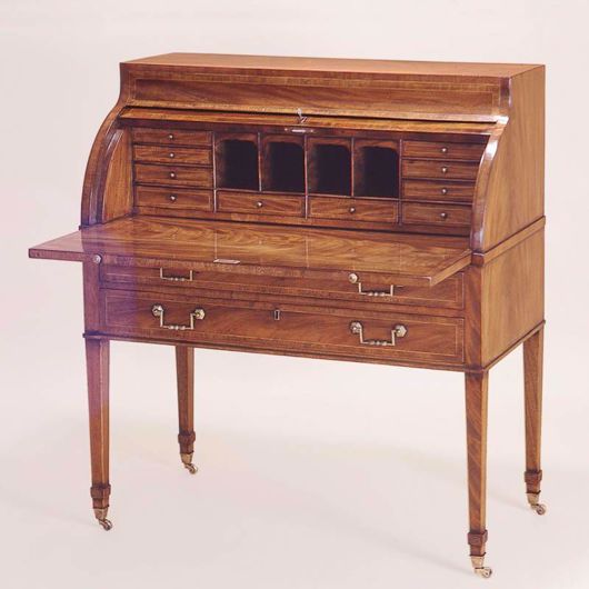 Picture of GEORGIAN STYLE MAHOGANY CYLINDER DESK