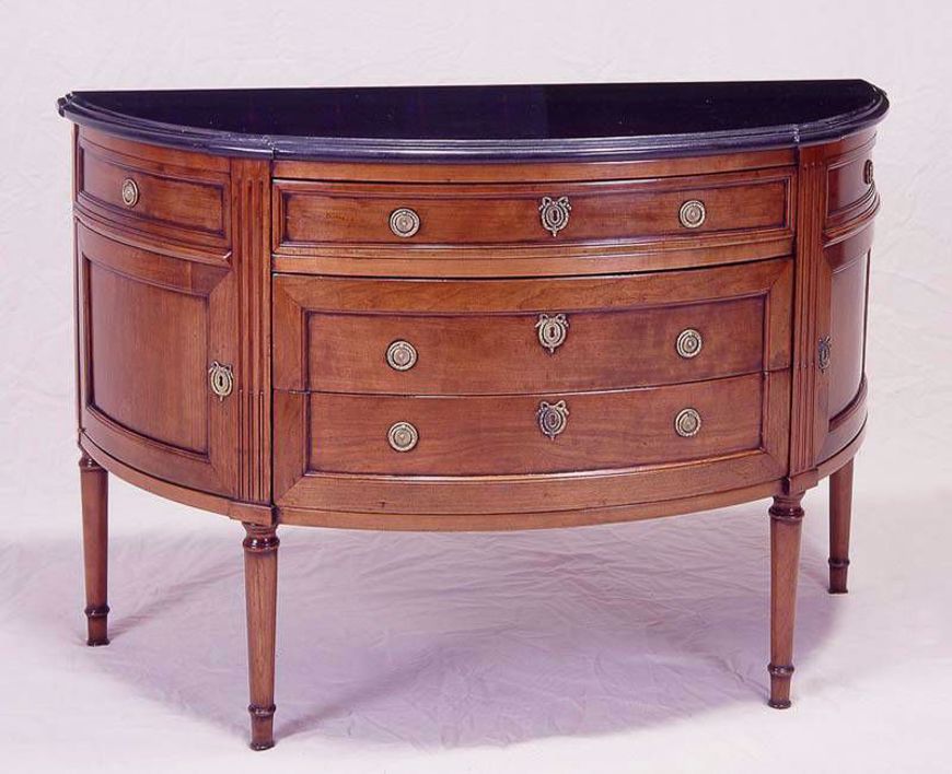 Picture of LOUIS XVI STYLE CHERRY COMMODE WITH BLACK GRANITE TOP