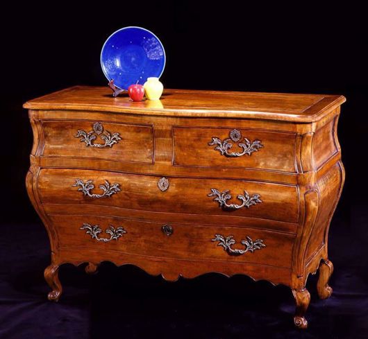 Picture of FRENCH PROVINCIAL STYLE FRUITWOOD BOMBE’ COMMODE