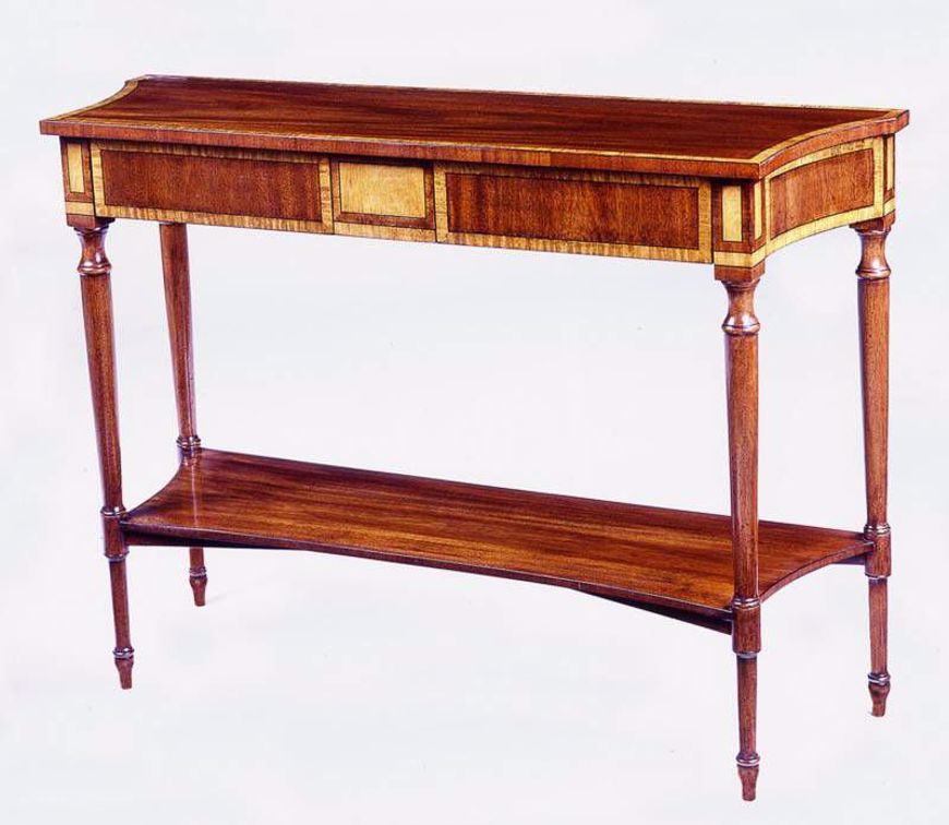 Picture of SHERATON STYLE MAHOGANY & SATINWOOD CONSOLE TABLE