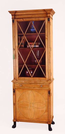 Picture of REGENCY STYLE MAPLE AND EBONY INLAY BOOKCASE CABINET