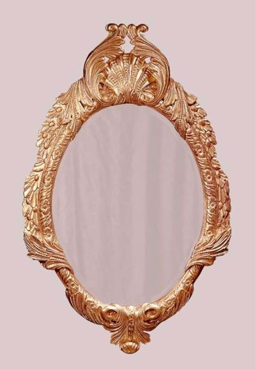 Picture of GEORGE II STYLE OVAL WOOD CARVED AND GILDED MIRROR